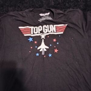 MAD Engine Black Top Gun Tee with Red and Blue Stars
